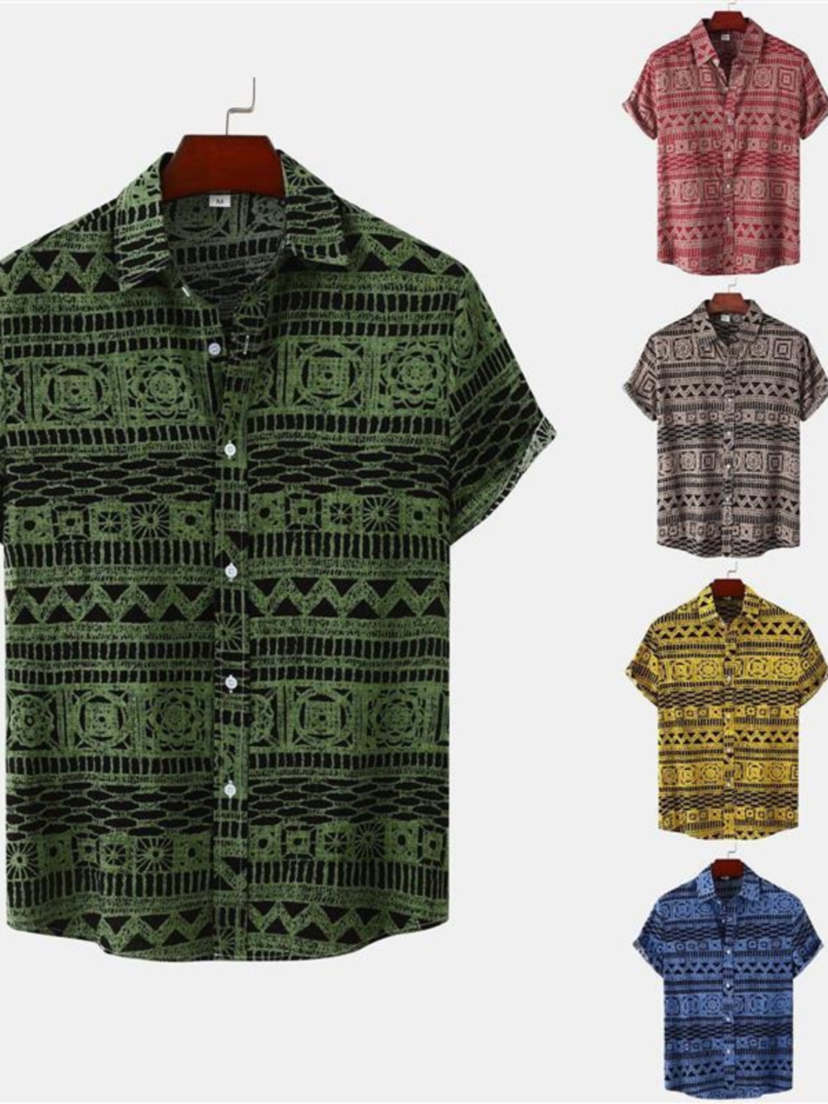Urban Ethnic Fashion - Kemeja Lengan Pendek Pria Ukuran Besar