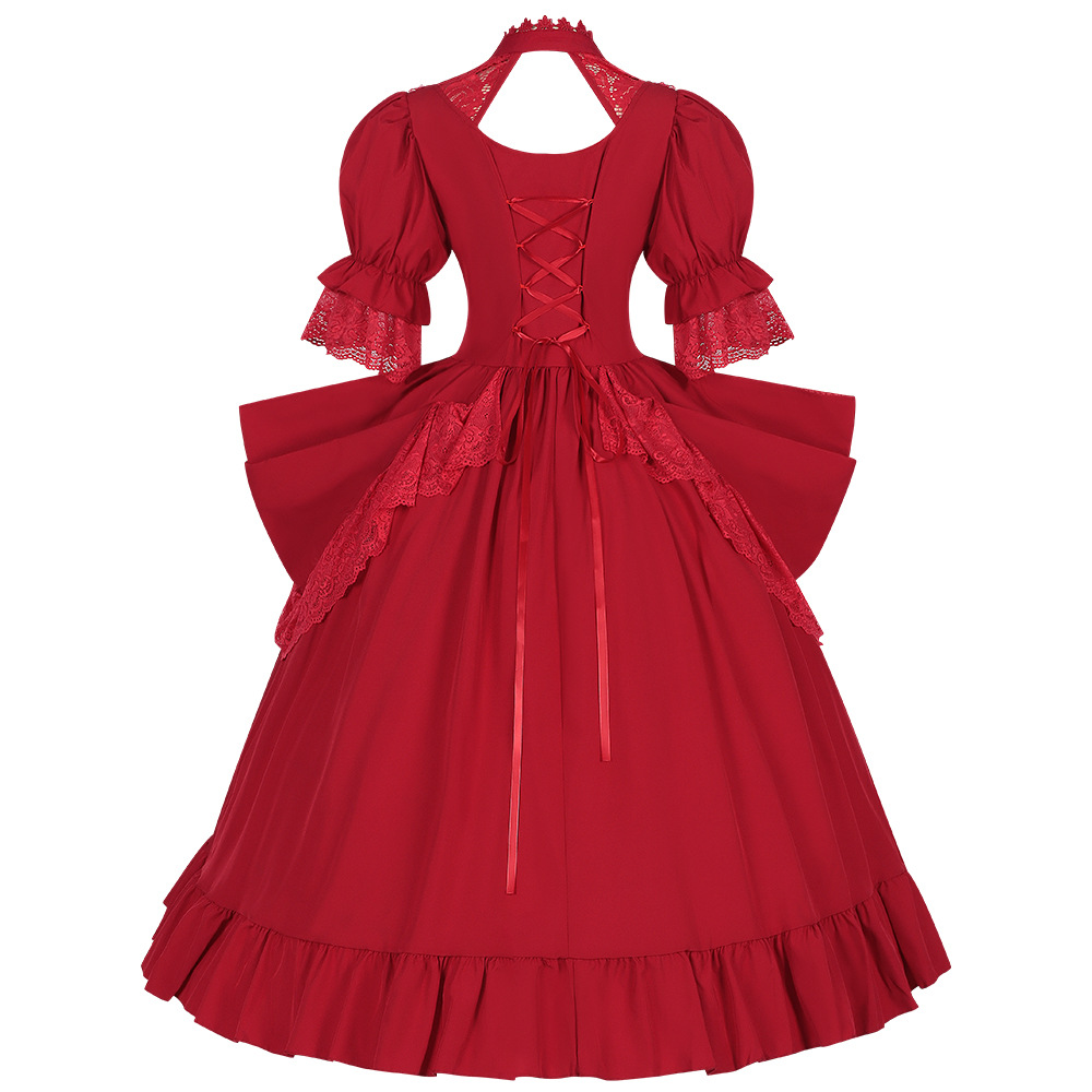 Gaun Retro Gaya Eropa yang Ele - Ethnic Dress Fashion Show ulasan dan harga