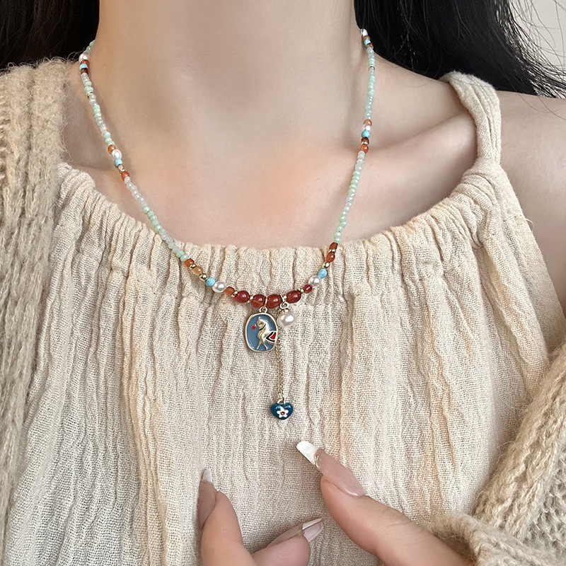 Kalung Choker Manik-manik Pony - Ethnic Chic Fashion ulasan dan harga